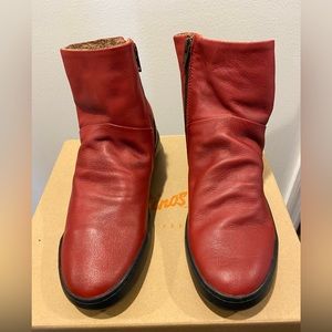 1 1/2 heel Red soft Softinos slouch booties. New with receipt.